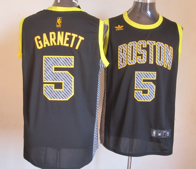 Celtics 5 Garnett Black Fashion Jerseys