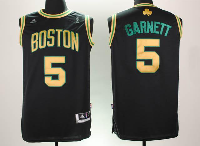 Celtics 5 Garnett Black Jerseys