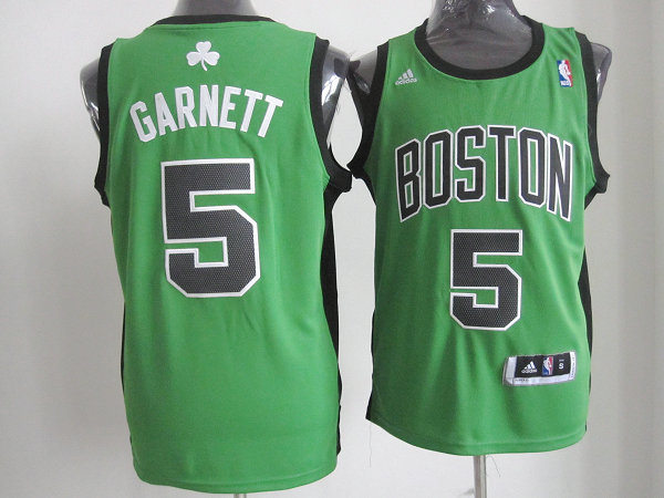 Celtics 5 Garnett Green&Black Jerseys