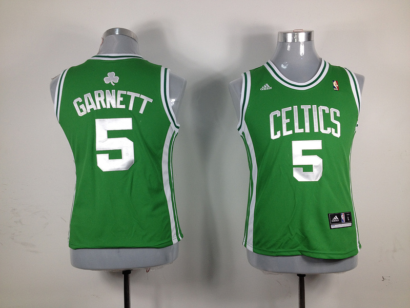 Celtics 5 Garnett Green New Fabric Women Jersey
