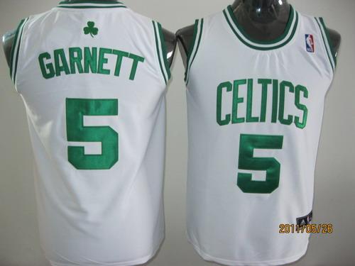 Celtics 5 Garnett White Youth Jersey