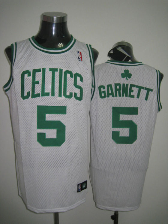 Celtics 5 Kevin Garnett White Jerseys