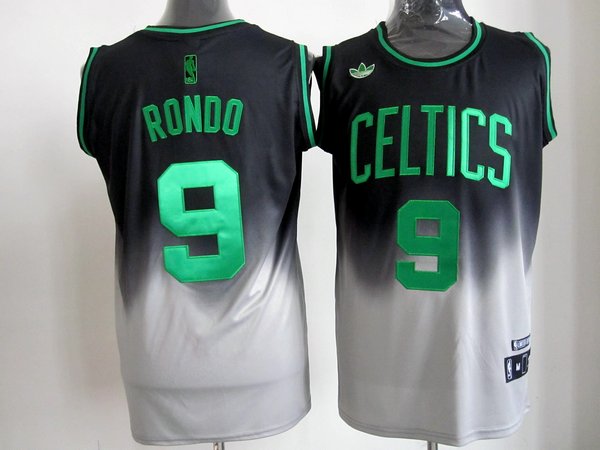 Celtics 9 Rondo Black&White Jerseys