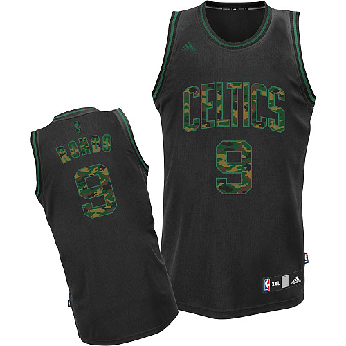 Celtics 9 Rondo Black Camo number Jerseys