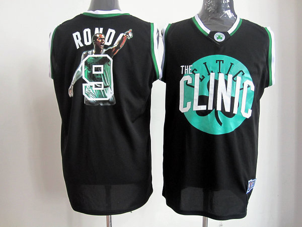 Celtics 9 Rondo Black Jerseys