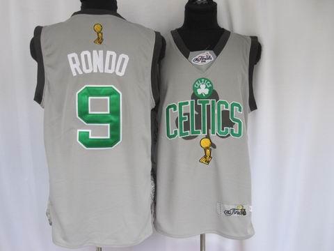 Celtics 9 Rondo Grey Champion Jerseys