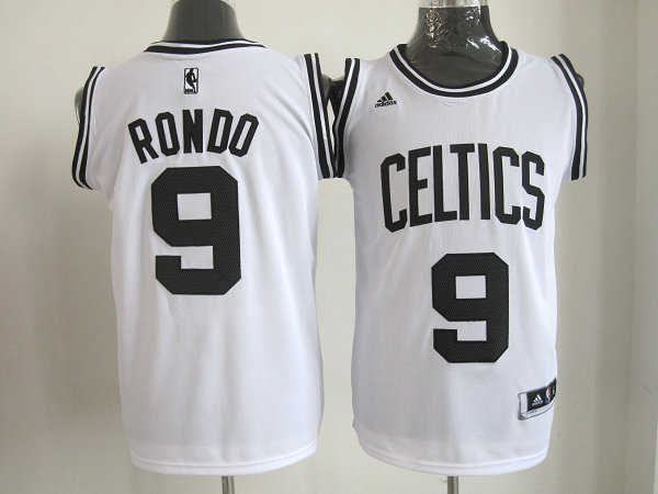 Celtics 9 Rondo White Jerseys