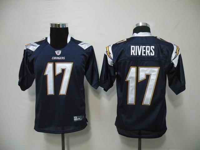 Chargers 17 Rivers dark blue kid Jerseys