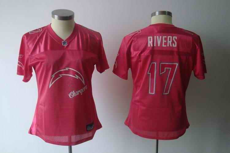 Chargers 17 Rivers pink 2011 fem fan women Jerseys