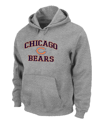 Chicago Bears Heart & Soul Pullover Hoodie Grey - Click Image to Close