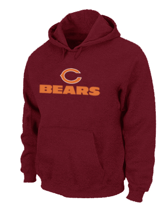 Chicago Bears Sideline Legend Authentic logo Pullover Hoodie RED - Click Image to Close