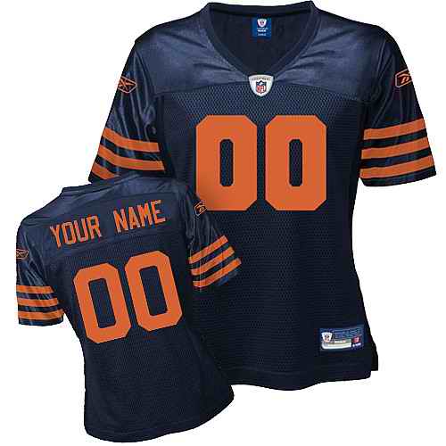 Chicago Bears Women Customized Blue Orange Numbers Jersey