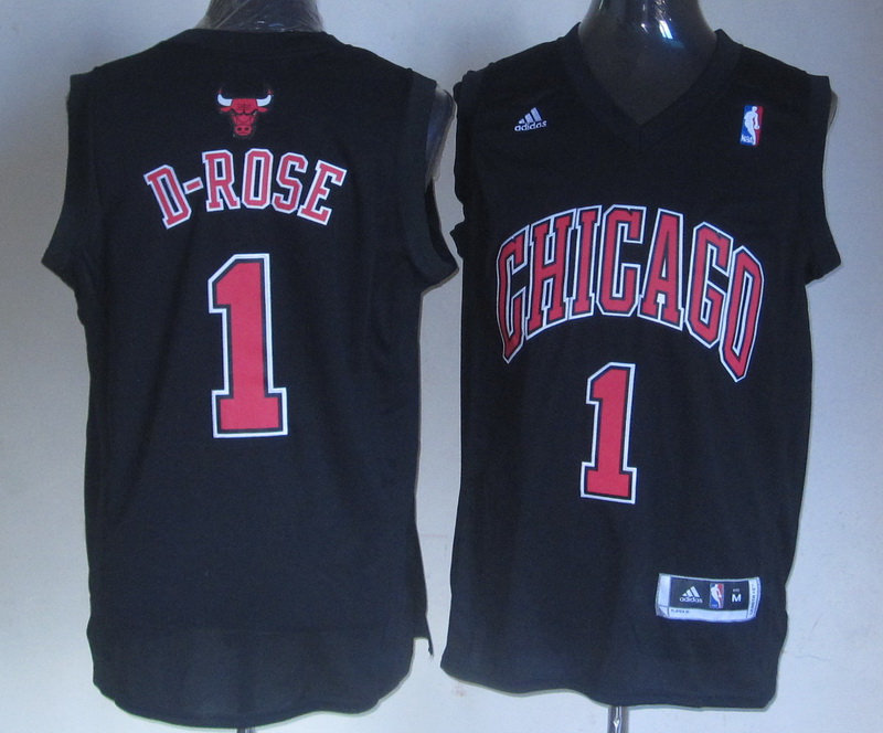 Chicago Bulls 1 D-Rose Black Jerseys