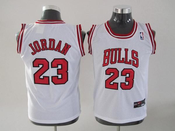 Chicago Bulls 23 Jordan White Youth Jersey - Click Image to Close