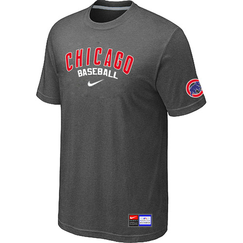 Chicago Cubs D.Grey Nike Short Sleeve Practice T-Shirt