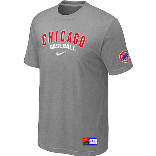 Chicago Cubs L.Grey Nike Short Sleeve Practice T-Shirt