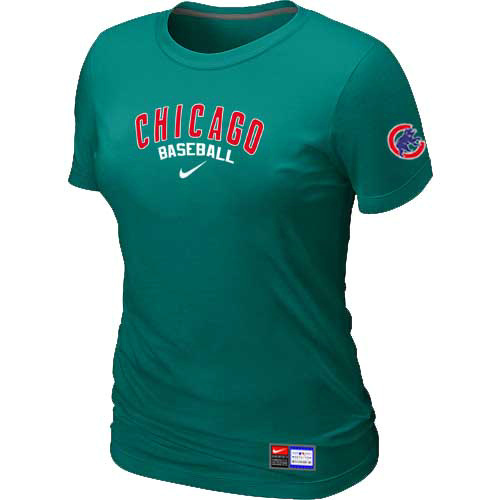 Chicago Cubs Nike Women's L.Green Short Sleeve Practice T-Shirt