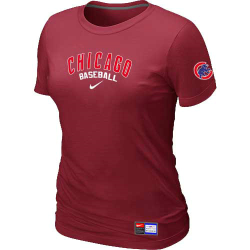 Chicago Cubs Nike Women's Red Short Sleeve Practice T-Shirt