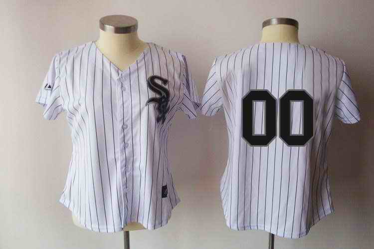 Chicago White Sox Blank White Black Strip Women Custom Jerseys - Click Image to Close
