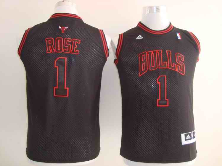 Chicago Bulls 1 Rose Black youth Jersey