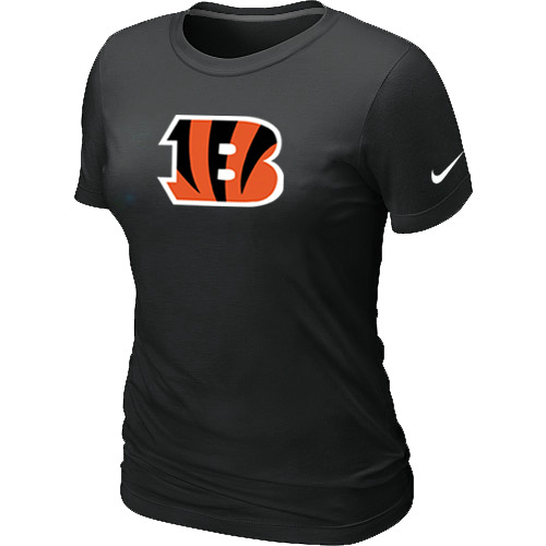 Cincinnati Bengals Black Women's Logo T-Shirt - Click Image to Close