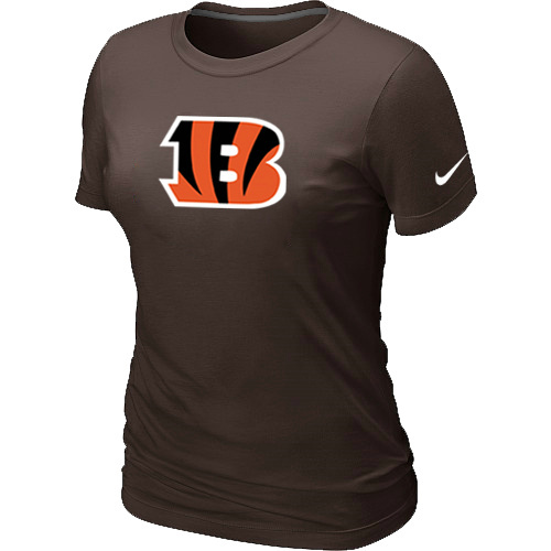 Cincinnati Bengals Brown Women's Logo T-Shirt - Click Image to Close