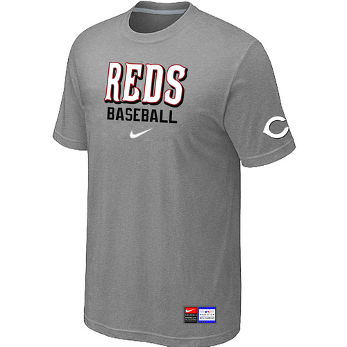 Cincinnati Reds L.Grey Nike Short Sleeve Practice T-Shirt