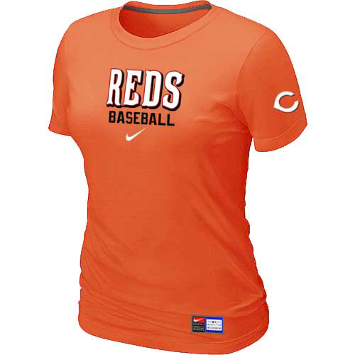Cincinnati Reds Nike Women's Orange Short Sleeve Practice T-Shirt