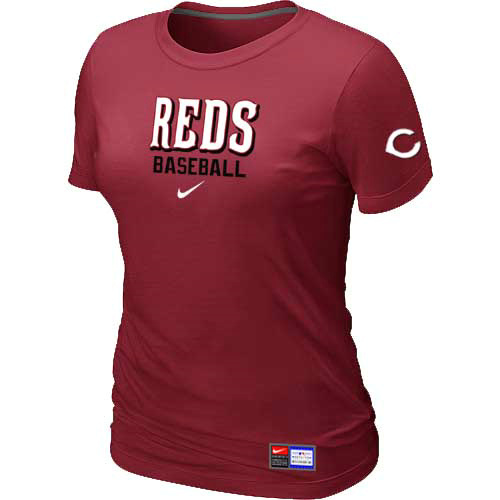 Cincinnati Reds Nike Women's Red Short Sleeve Practice T-Shirt