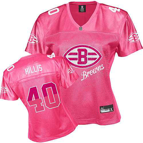 Cleveland Browns 40 HILLIS pink Womens Jerseys