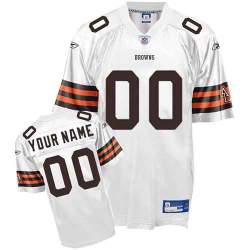 Cleveland Browns Men Customized White Jersey
