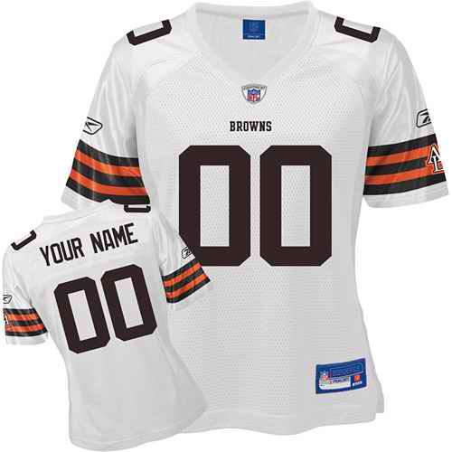 Cleveland Browns Women Customized White Jersey