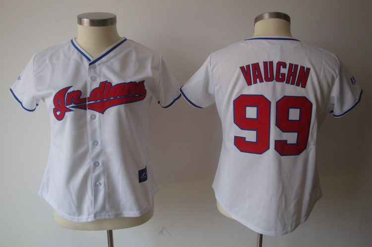 Cleveland Indians 99 VAUGHN white Women Jersey Cleveland Indians 99 VAUGHN white Women Jersey