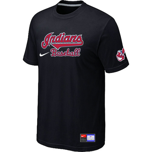 Cleveland Indians Black Nike Short Sleeve Practice T-Shirt
