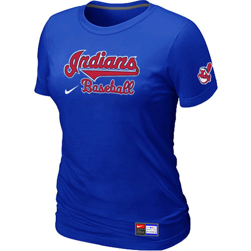 Cleveland Indians Blue Nike Women's Short Sleeve Practice T-Shirt