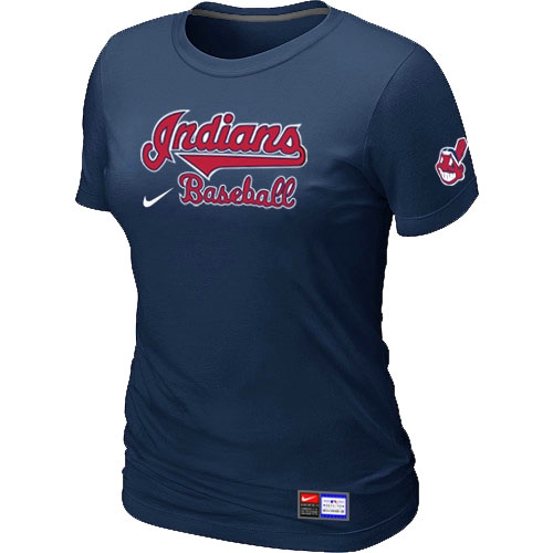 Cleveland Indians D.Blue Nike Women's Short Sleeve Practice T-Shirt
