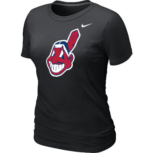 Cleveland Indians Heathered Nike Black Blended Women's T-Shirt - Click Image to Close