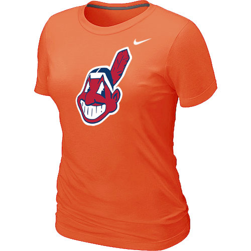 Cleveland Indians Heathered Nike Orange Blended Women's T-Shirt - Click Image to Close