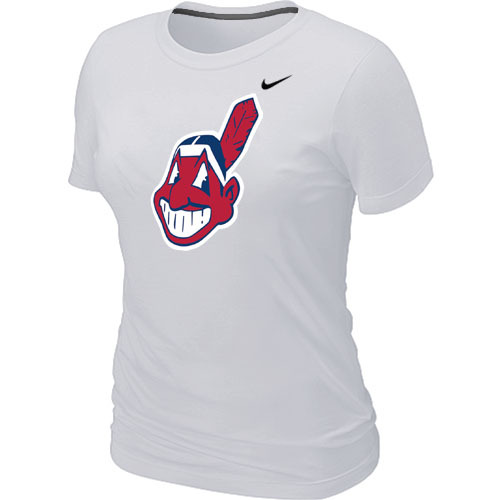 Cleveland Indians Heathered Nike White Blended Women's T-Shirt