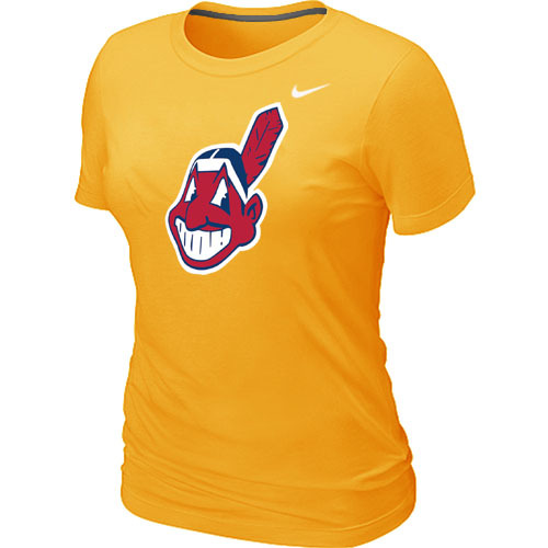 Cleveland Indians Heathered Nike Yellow Blended Women's T-Shirt
