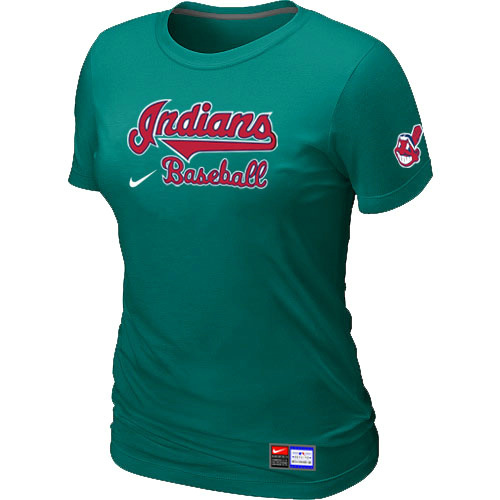 Cleveland Indians L.Green Nike Women's Short Sleeve Practice T-Shirt - Click Image to Close
