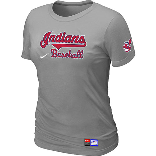 Cleveland Indians L.Grey Nike Women's Short Sleeve Practice T-Shirt