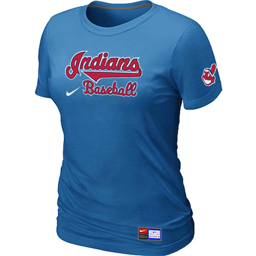 Cleveland Indians L.blue Nike Women's Short Sleeve Practice T-Shirt