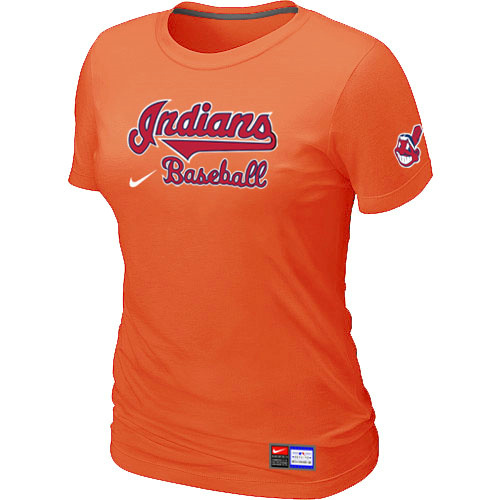 Cleveland Indians Orange Nike Women's Short Sleeve Practice T-Shirt