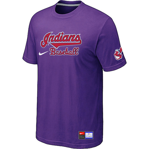 Cleveland Indians Purple Nike Short Sleeve Practice T-Shirt