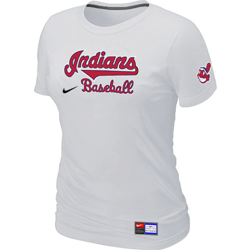 Cleveland Indians White Nike Women's Short Sleeve Practice T-Shirt