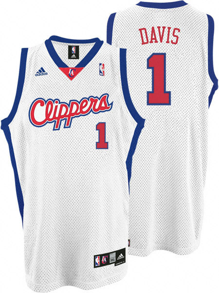 Clippers 1 Baron Davis Whtie Jerseys - Click Image to Close