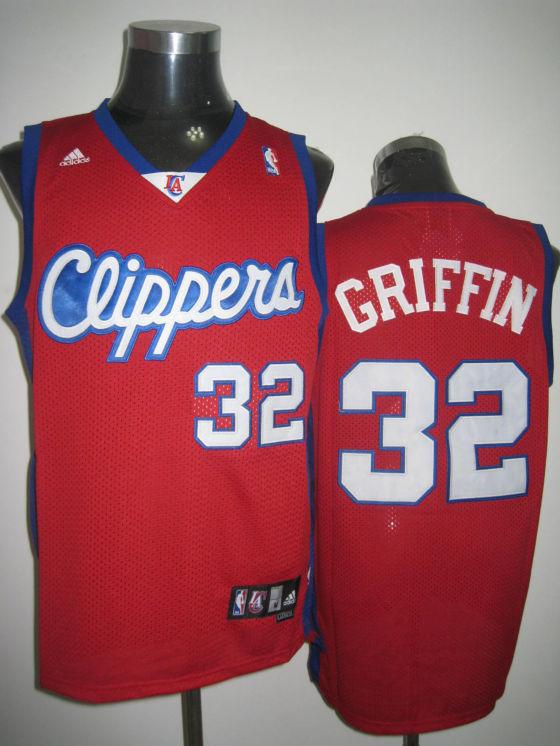 Clippers 32 Blake Griffin Red Jerseys