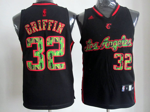 Clippers 32 Griffin Black Camo number Jerseys