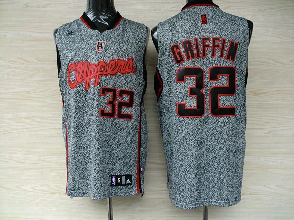 Clippers 32 Griffin Grey Snow Jerseys